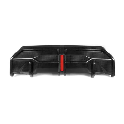 SQ STYLE CARBON FIBRE REAR DIFFUSER TRIM WITH BRAKE LIGHT FOR BMW G42 2 SERIES